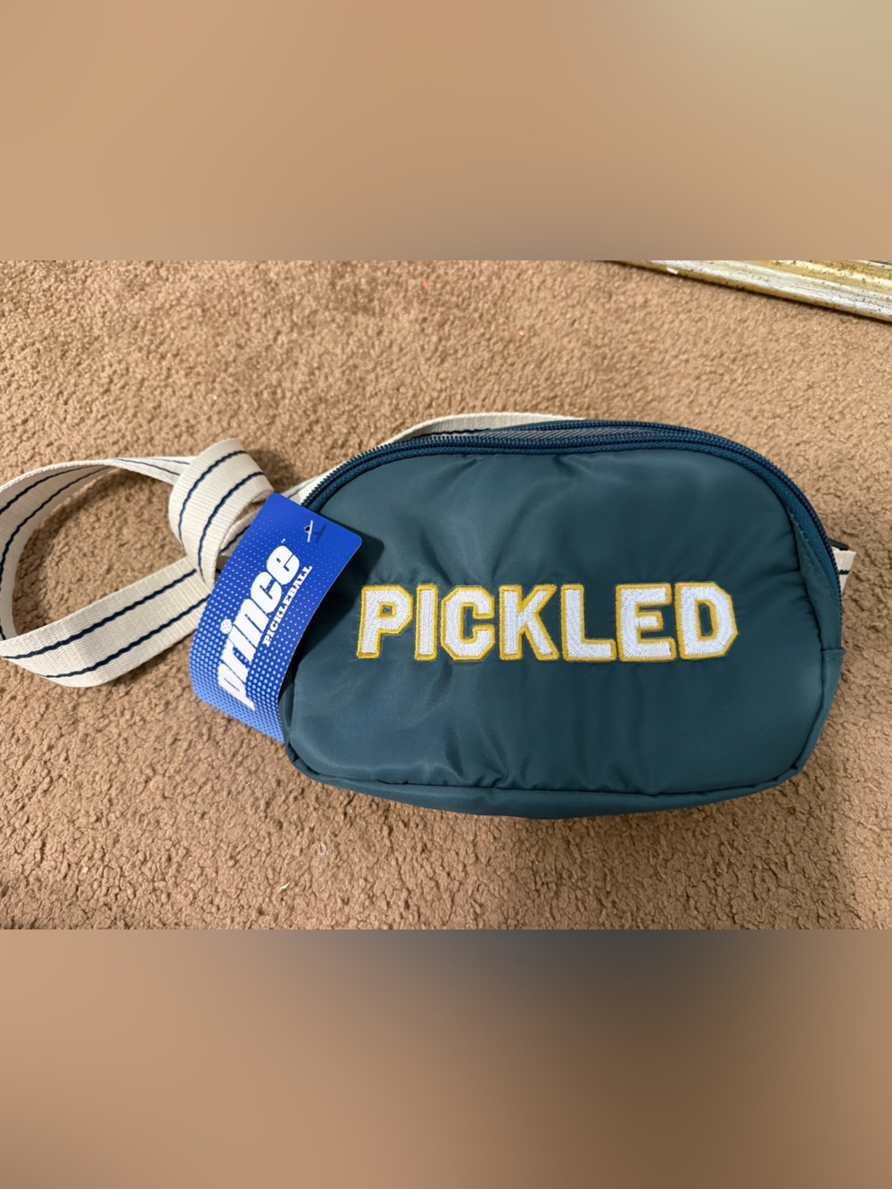 Prince Dark Green and Cream Striped Pickleball Belt Bag